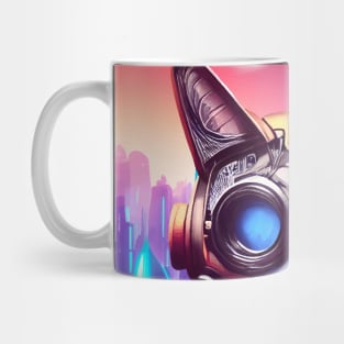 Cool Japanese Techno Cat In Future World Japan Neon City Mug